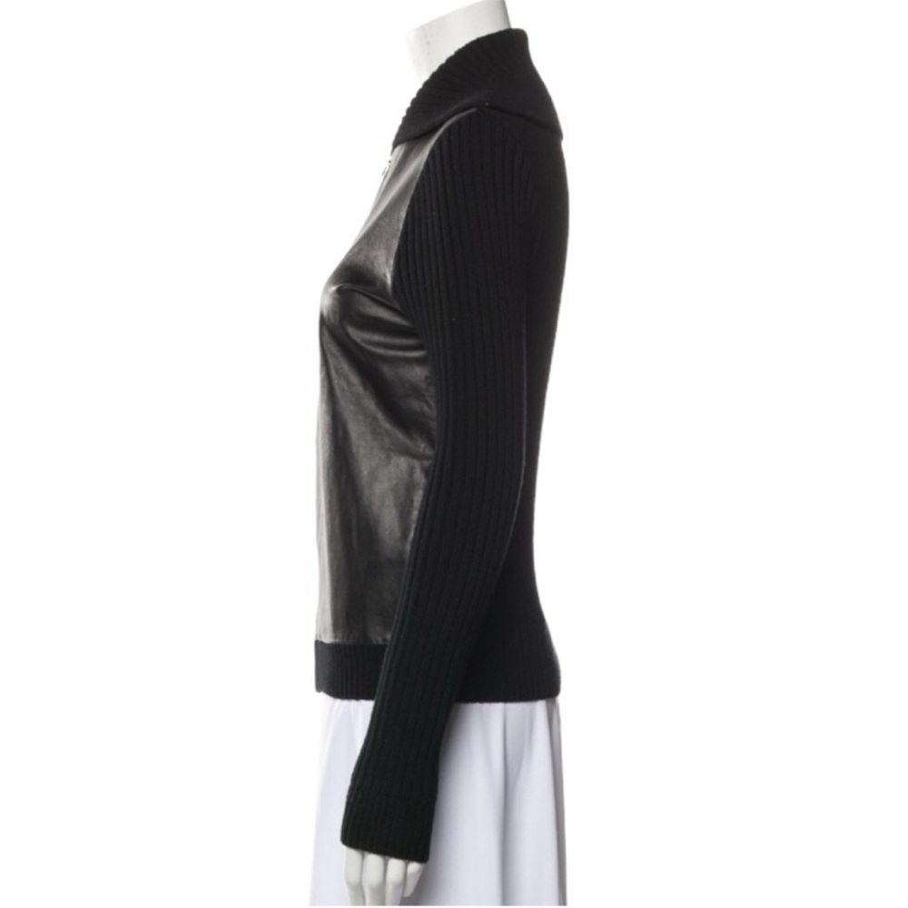 L’Agence Merino Wool & Lambskin Leather Jacket - Picture 3 of 8